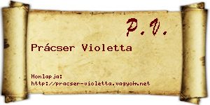 Prácser Violetta névjegykártya